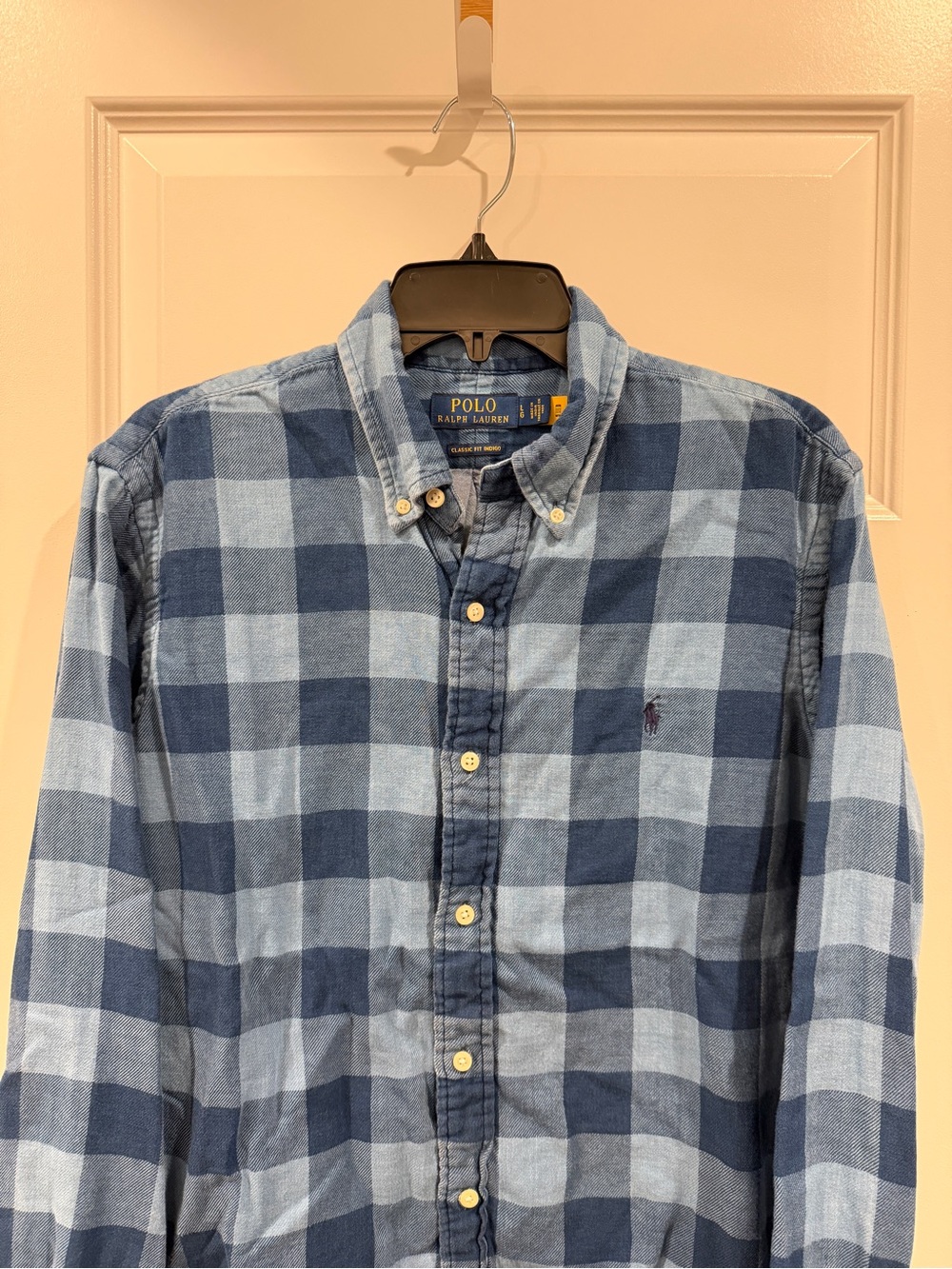 Polo by Ralph Lauren Men’s Blue Classic Fit Plaid Double Faced Shirt sz L - Picture 4 of 11